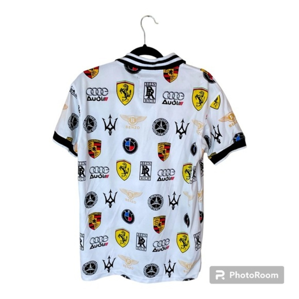 Bleecker & Mercer Short Sleeve Polo Luxury Car Logo Men’s‎ Size Medium - Picture 2 of 5